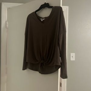Joy Lab Brown Cropped Sweater